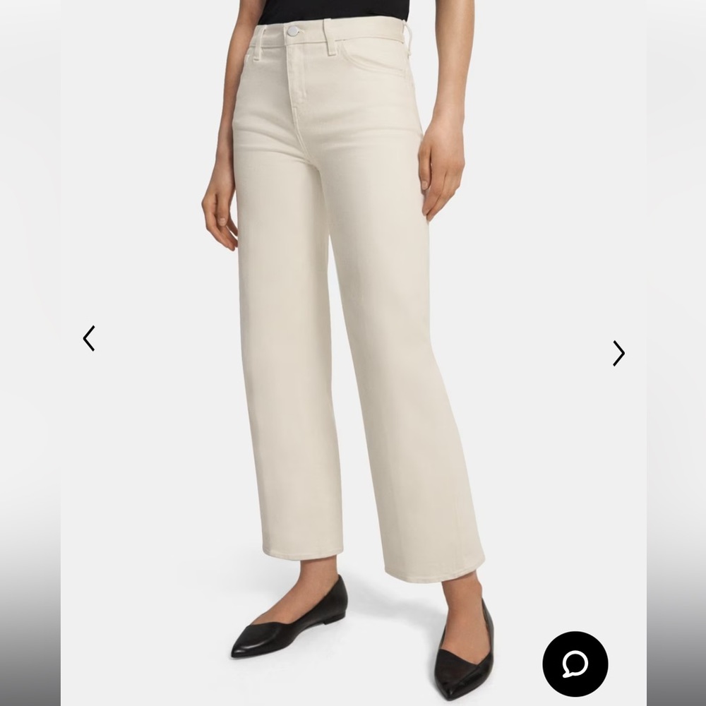 NWT Theory Wide Crop Jean in Dyed Denim Ecru size 26